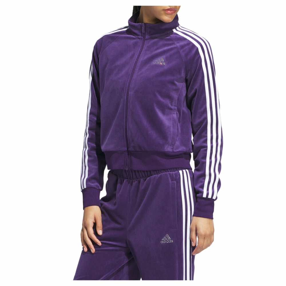 Adidas Women’s Purple Velour Track Pants - Picture 2 of 5
